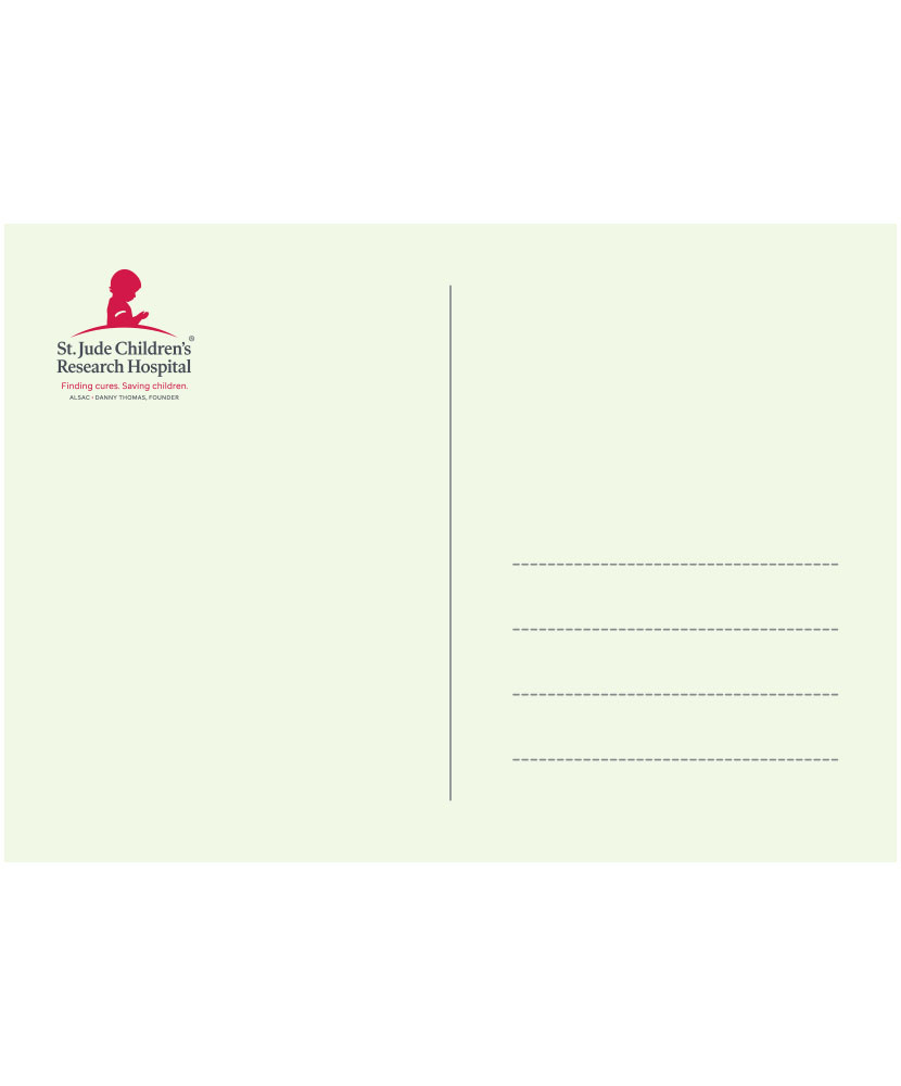 Greetings From St. Jude Postcard - St. Jude Gift Shop regarding St Jude Printable Donation Label