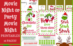 Grinch Movie Night Or Party Printables - Life As A Leo Wife pertaining to Free Printable Grinch Labels