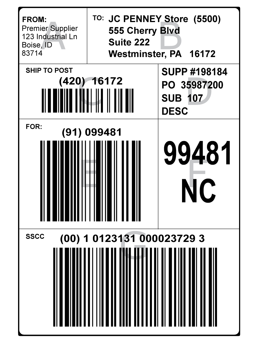 Gs1-128 Label Glossary intended for Jcpenney Printable Return Label