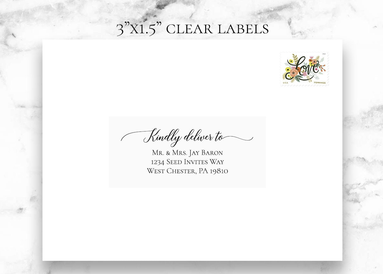 Guest Address Labels - Wedding Address Labels - Clear Address within Printable Address Labels For Wedding Invitations