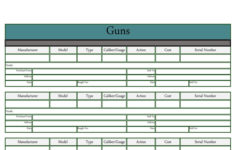 Gun Log | Gun Tracker | Gun Inventory - Etsy in Free Printable Gun Inventory Sheet