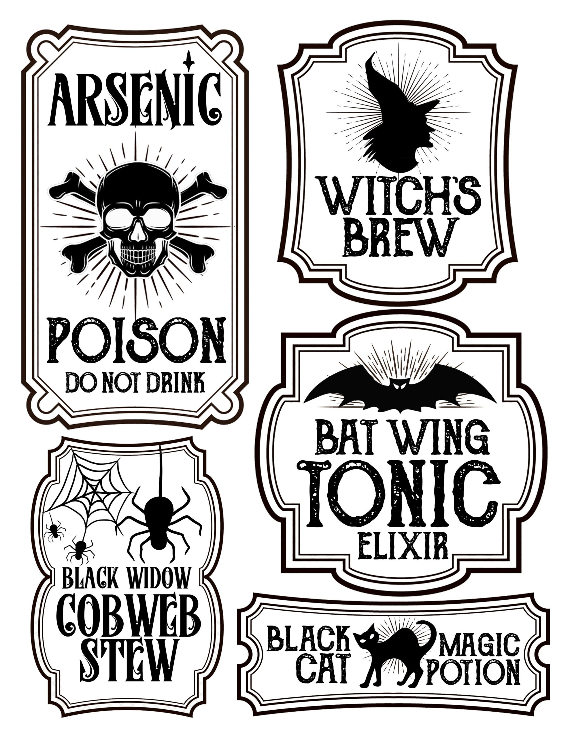 Halloween Bottle Labels - Free Printables within Printable Poison Bottle Labels