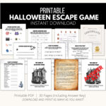 Halloween Escape Room Game Printable   "The Curse Of Grimstone Manor" Regarding Free Printable Escape Room Game