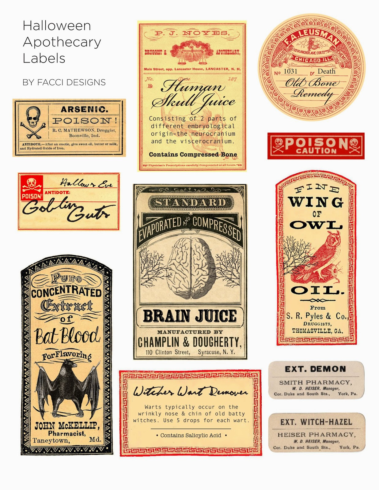 Halloween Love: Spooky Apothecary Labels Free Printable | Brooklyn with regard to Halloween Labels For Bottles Printable Free