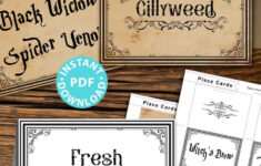 Halloween Or Harry Potter Food Label Printables for Harry Potter Printable Food Labels