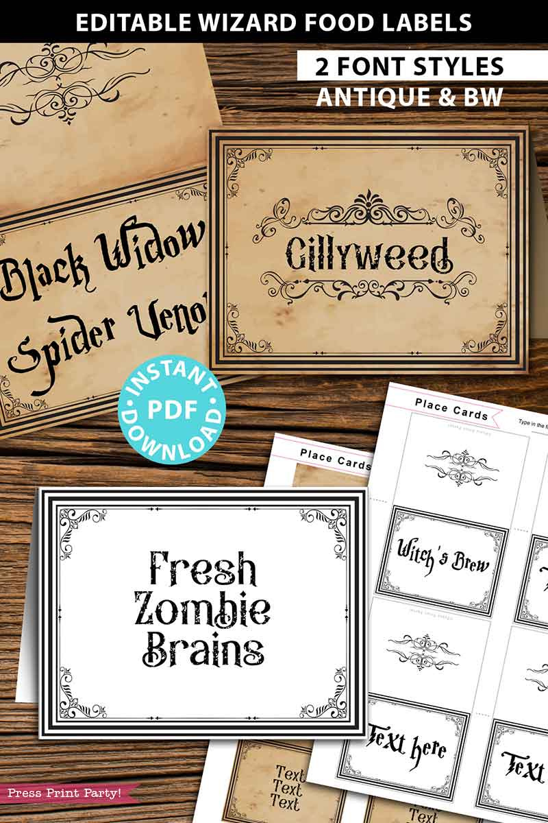 Halloween Or Harry Potter Food Label Printables pertaining to Harry Potter Food Labels Free Printable