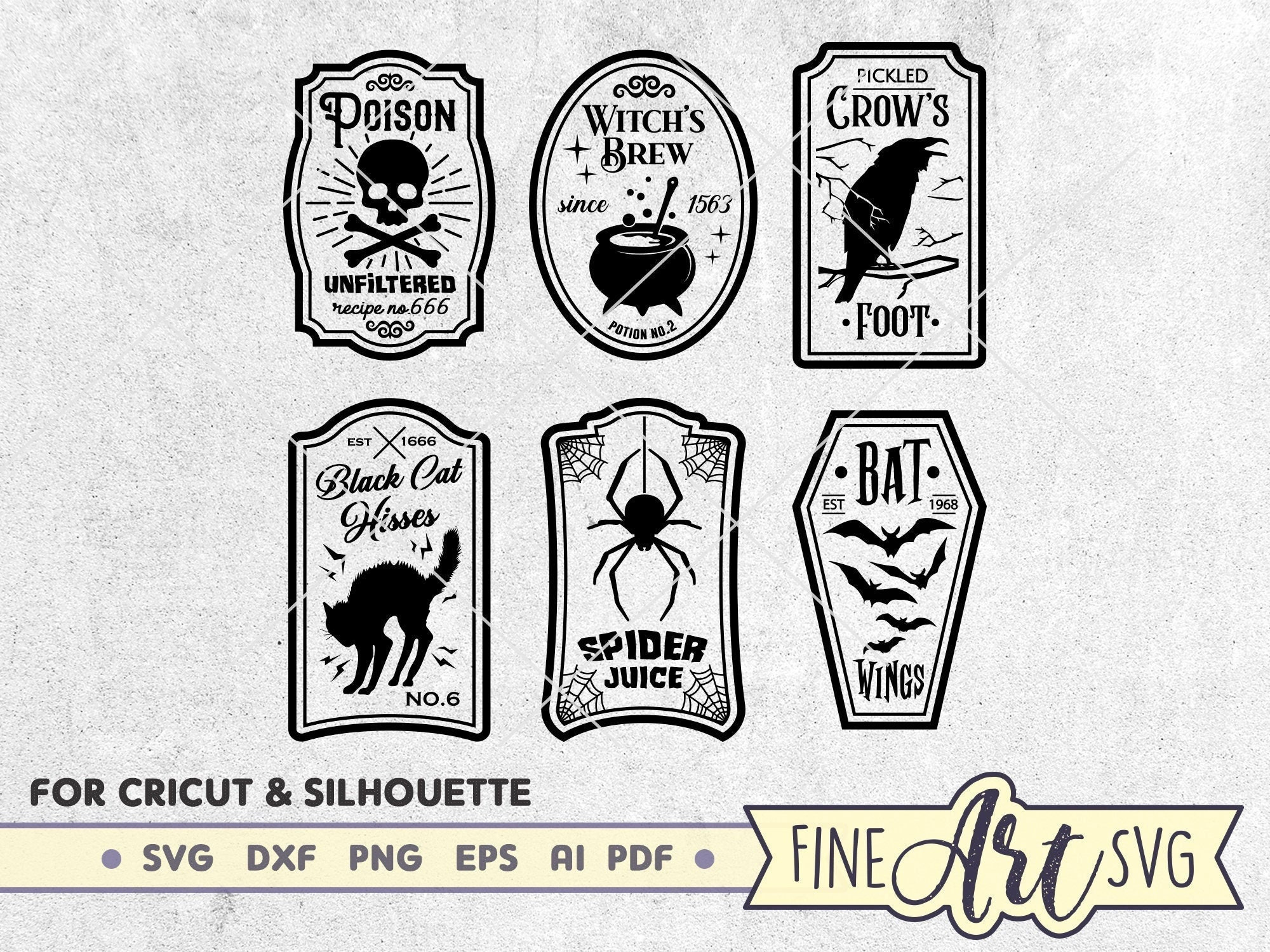 Halloween Potion Labels Svg Bundle: Witches Brew, Apothecary (Cut with regard to Witches Brew Printable Labels