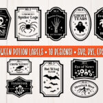 Halloween Potion Labels Svg Bundle, Zaubertrank Flaschen Svg Regarding Witches Brew Printable Labels