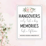 Hangover Kit Printable Tags / Braune Papiertasche / Diy In Hangover Kit Label Printable