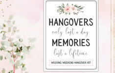 Hangover Kit Printable Tags / Braune Papiertasche / Diy in Hangover Kit Label Printable