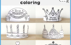 Happy Birthday Paper Crowns Headbands Hats Printable Coloring throughout Free Printable Happy Birthday Crown Printable