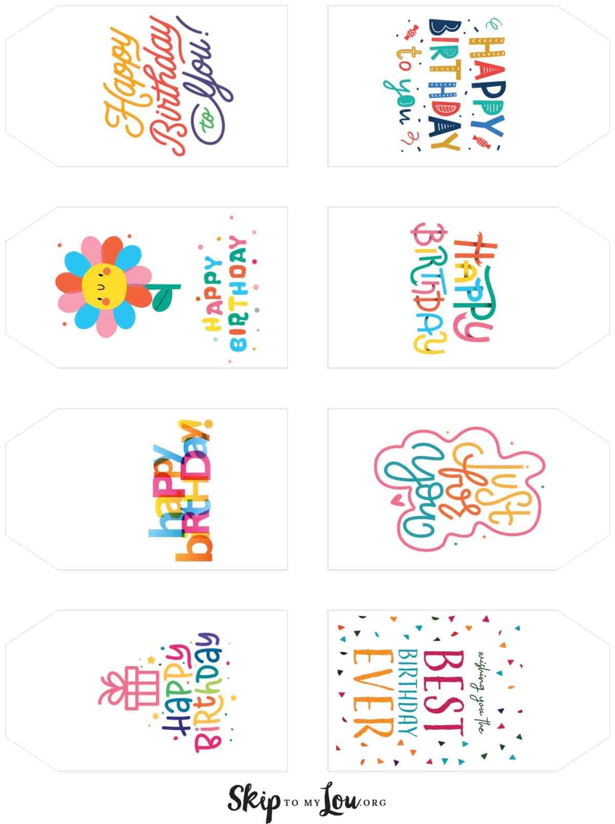 Happy Birthday Tags | Skip To My Lou intended for Printable Birthday Labels Free