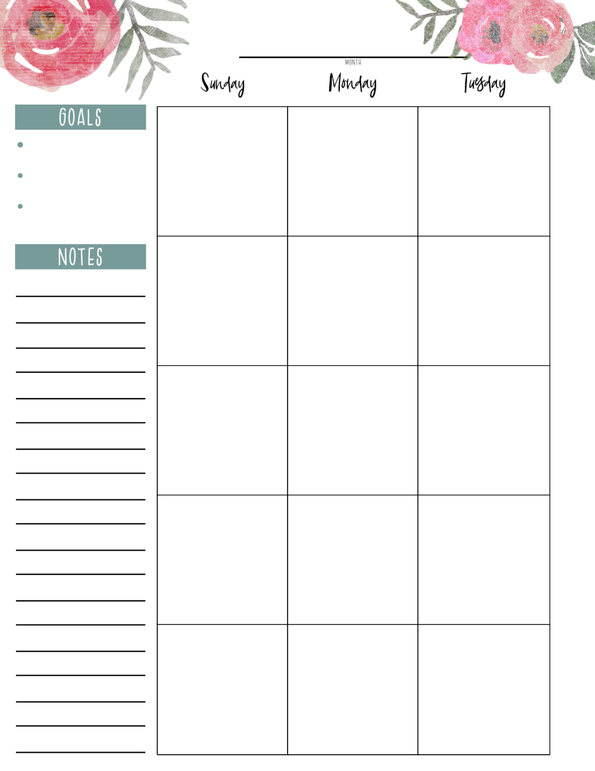 Happy Planner Free Printable Pages - Floral - Paper Trail Design pertaining to Free Printable For The Happy Planner