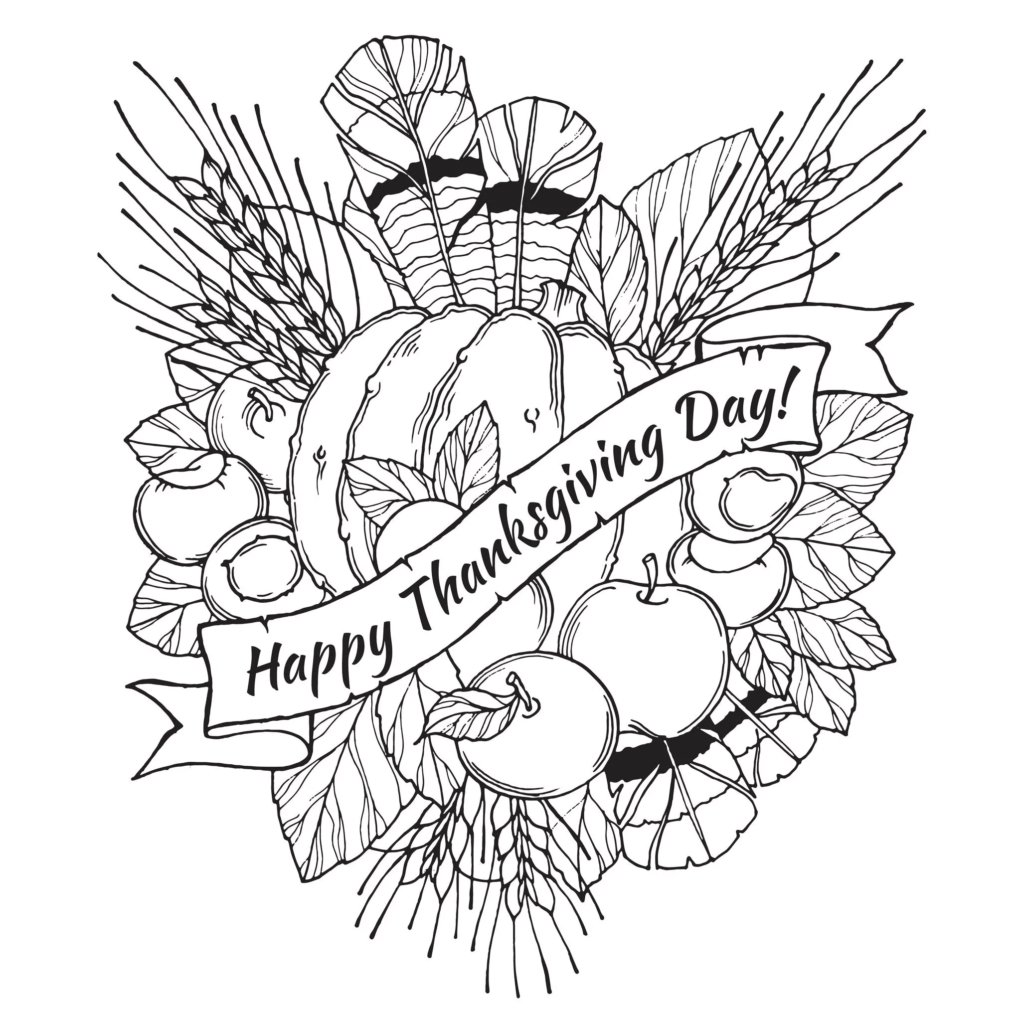 Happy Thanksgiving - Thanksgiving Coloring Pages For Adults - Page regarding Free Printable Adult Thanksgiving Coloring Pages