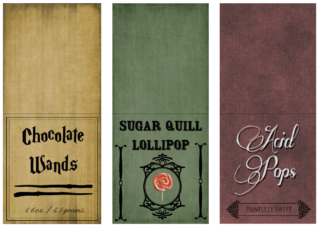 Harry Potter Candy Labels regarding Honeydukes Sugar Quill Label Printable