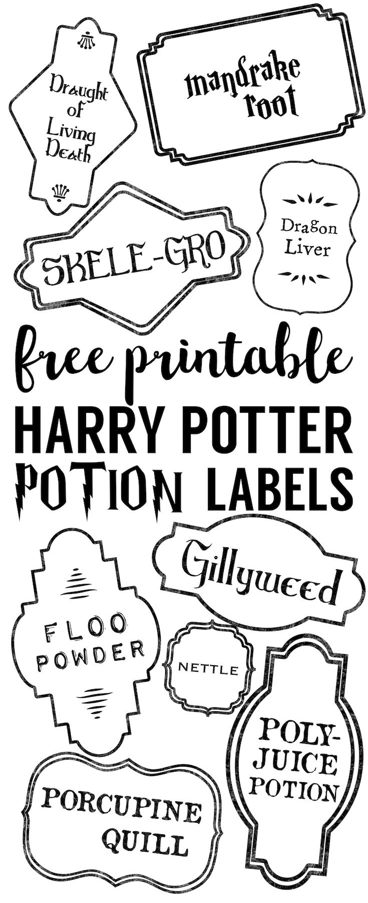 Harry Potter Potion Labels Printable - Paper Trail Design regarding Harry Potter Potion Labels Printable Free