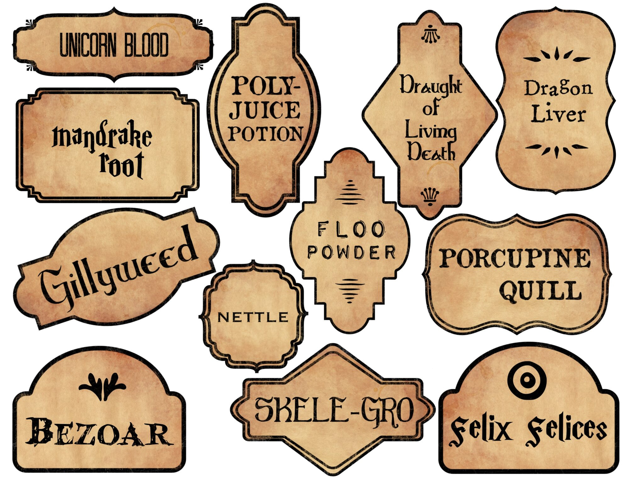 Harry Potter Potion Labels Printable - Paper Trail Design within Harry Potter Labels Printable Free