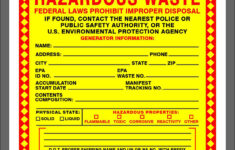 Hazardous Waste Label For Proper Handling Of Your Container regarding Printable Hazardous Waste Labels