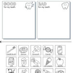 Healthy Teeth Sorting Worksheet (Free Printable) Throughout Free Printable Dental Health Worksheets