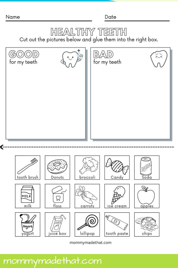 Free Printable Dental Health Worksheets