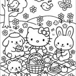 Hello Kitty And Friends' Picnic   Hello Kitty Coloring Pages With Regard To Free Printable Hello Kitty Coloring Sheets