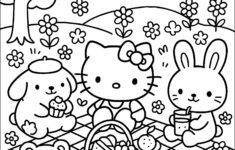 Hello Kitty And Friends' Picnic - Hello Kitty Coloring Pages with regard to Free Printable Hello Kitty Coloring Sheets