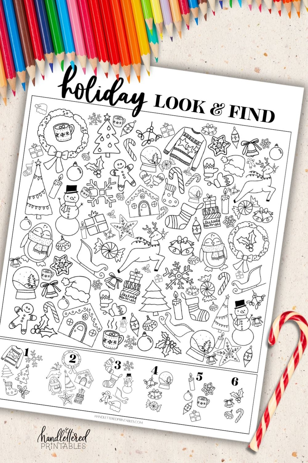 Holiday Look + Find | Find The Hidden Christmas Objects Printable for Free Printable Seek and Find
