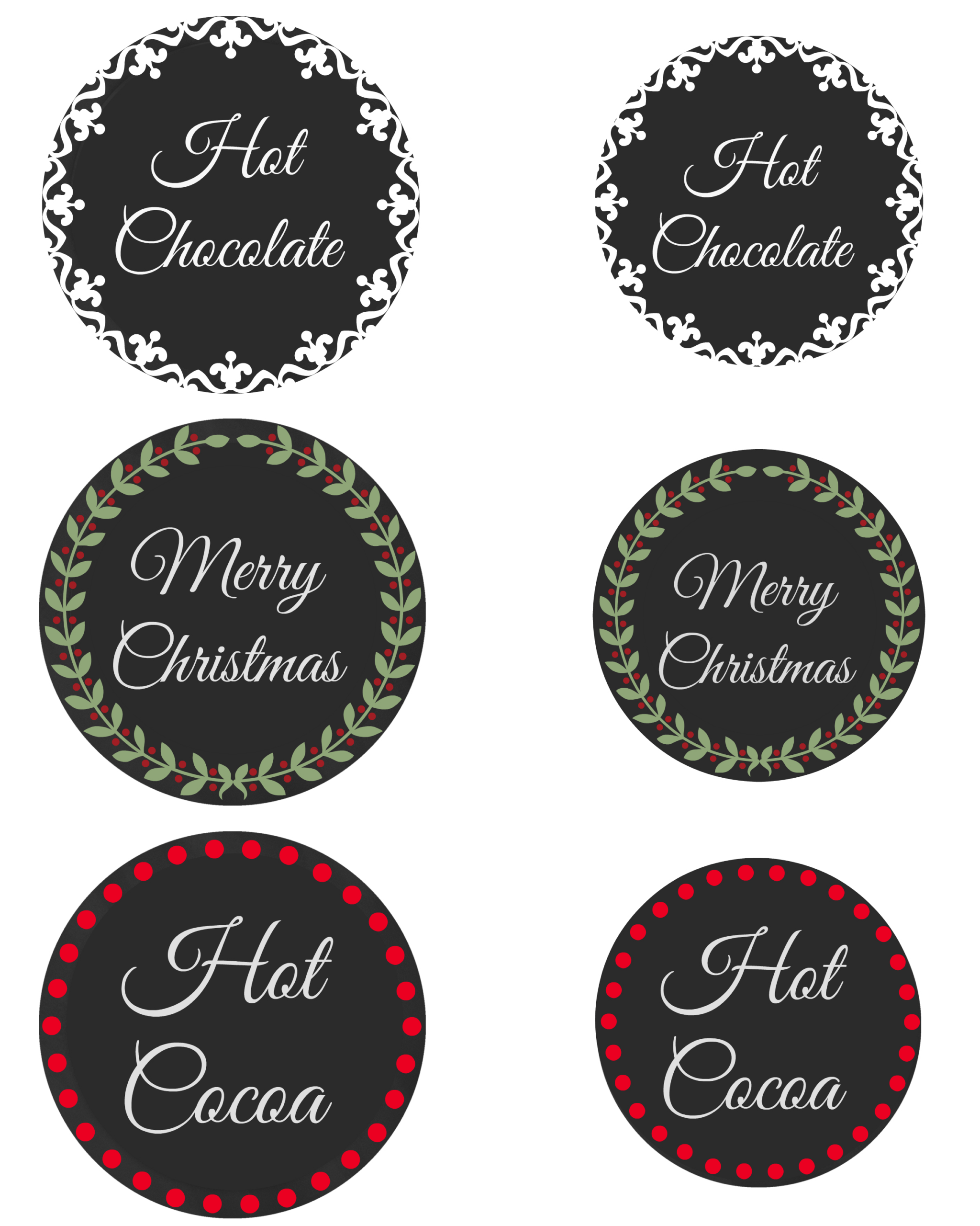 Homemade Hot Cocoa Recipe With Printable Chalkboard Labels - Mom 4 for Hot Cocoa Printable Label