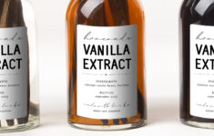Homemade Vanilla Extract Label Template - Printable Gift Sticker regarding Vanilla Extract Label Printable