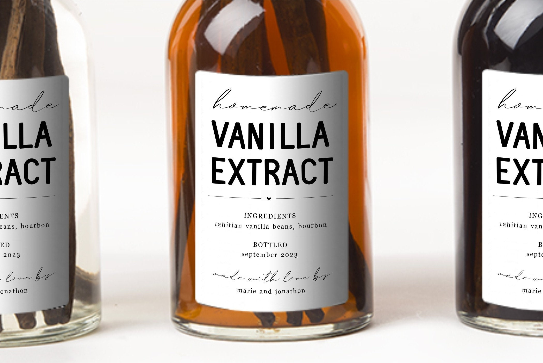 Homemade Vanilla Extract Label Template - Printable Gift Sticker regarding Vanilla Extract Label Printable