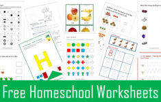 Homeschool Worksheets - Free Homeschool Worksheets - Kindergarten inside Free Printable Worksheets For Homeschooling
