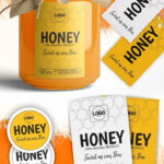 Honey Jar Logo Packaging Product Label Stickers Hang Tags Design In Honey Jar Labels Printable