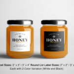 Honey Labels, Printable Honey Jar Labels Template, Diy Packaging Throughout Honey Jar Labels Printable