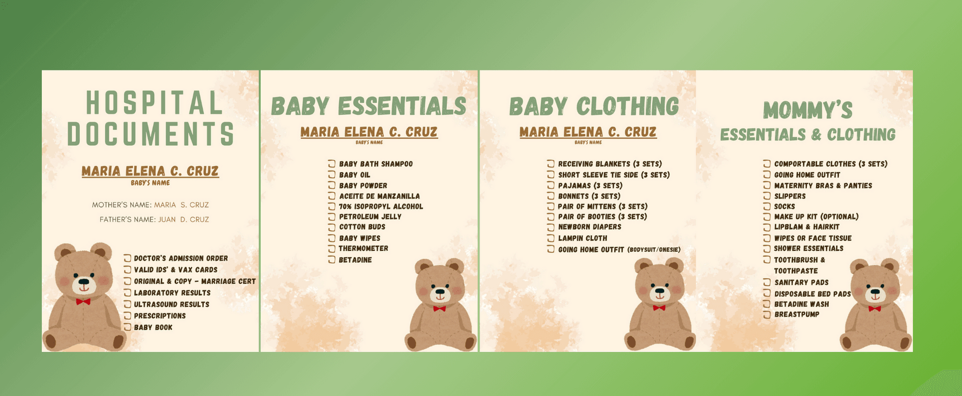 Hospital Bag Checklisthannah_Dic_Fmr - Raket.ph throughout Printable Label For Baby Hospital Bag