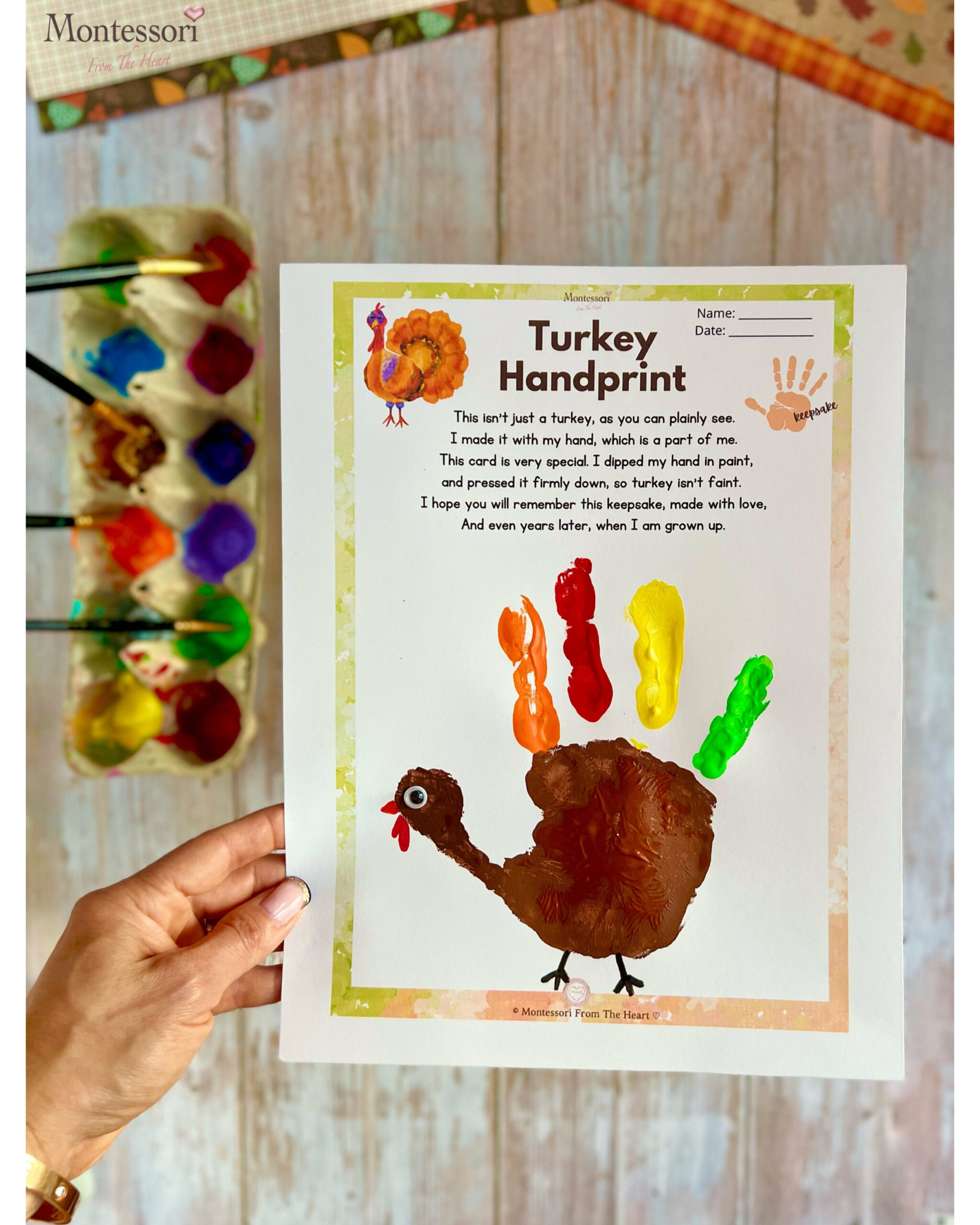 How To Make Cute Turkey Handprint Thanksgiving Kids Craft with regard to Free Printable Turkey Handprint Poem Printable