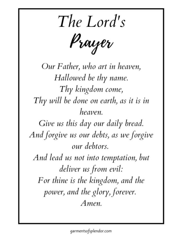 Free Printable The Lords Prayer