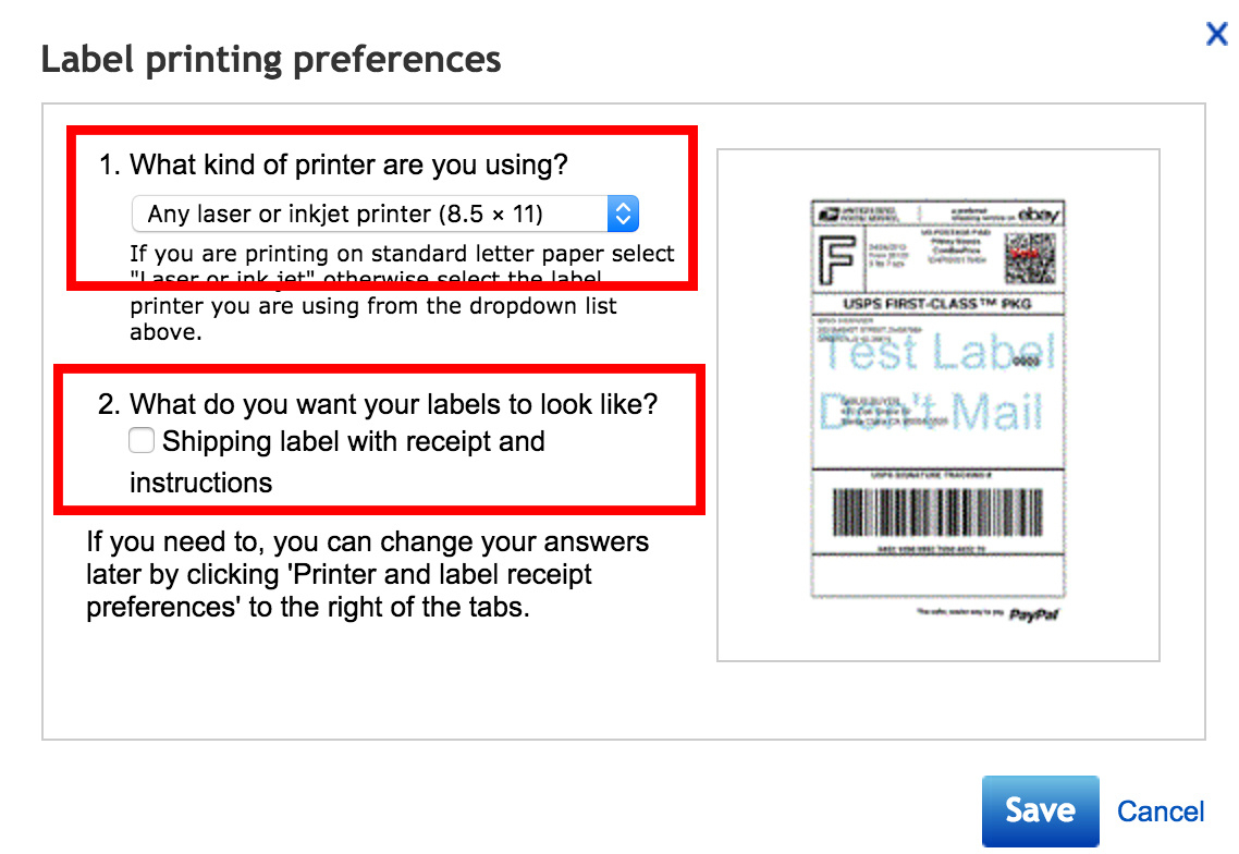 How To Print On Half Page Shipping Labels On Ebay - Valuemailers within Ebay Return Label Printable