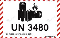 Hs11716-3 - 105*75 S/A Non-Ref Lithium Ion Battery Un 3480 Etc. W within Un 3480 Label Printable