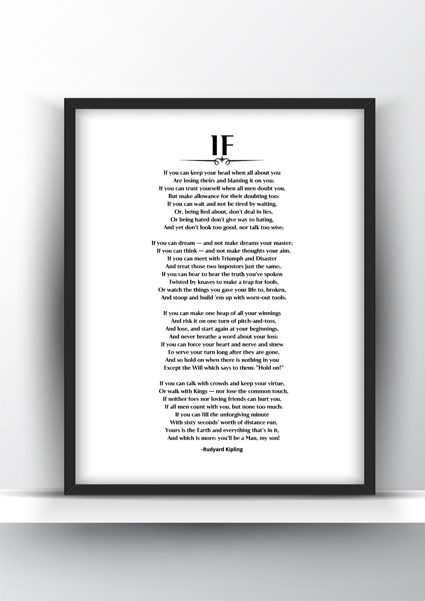 Ifrudyard Kipling Printable And Poster pertaining to Free Printable Copy of If By Rudyard Kipling