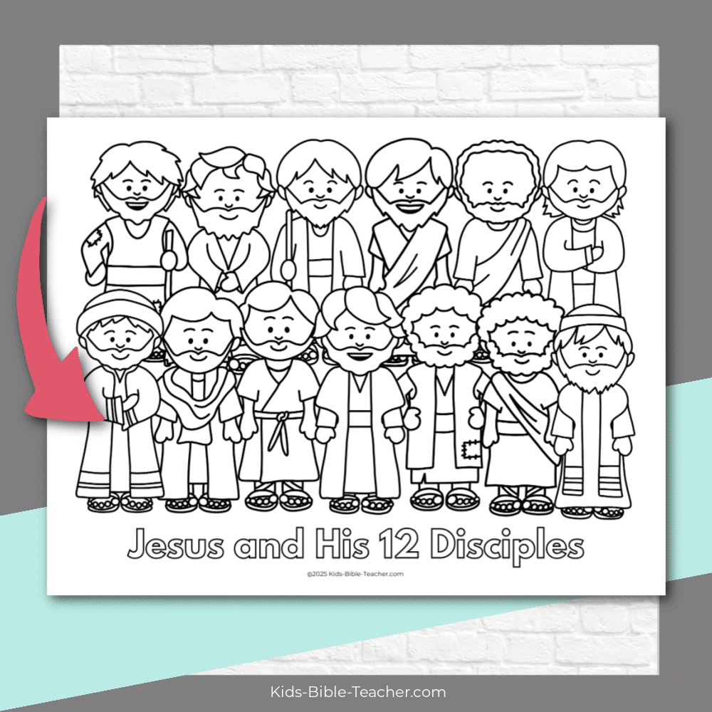 Jesus&amp;#039; Disciples Coloring Page - Free Printable! - Kids Bible Teacher within Free Printable 12 Disciples Worksheet