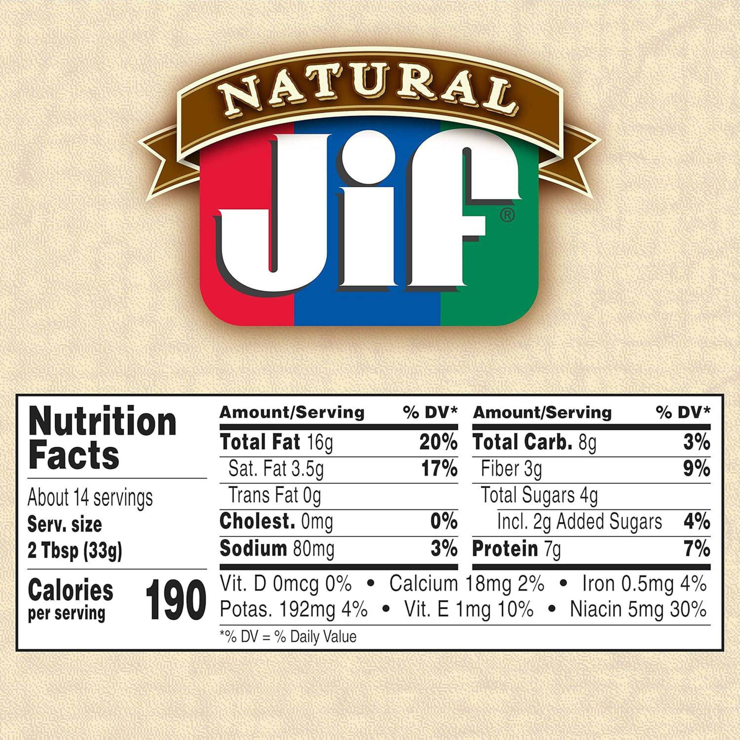 Jif Natural Creamy Peanut Butter Spread Low Sodium 454 G Online At throughout Printable Jif Peanut Butter Label