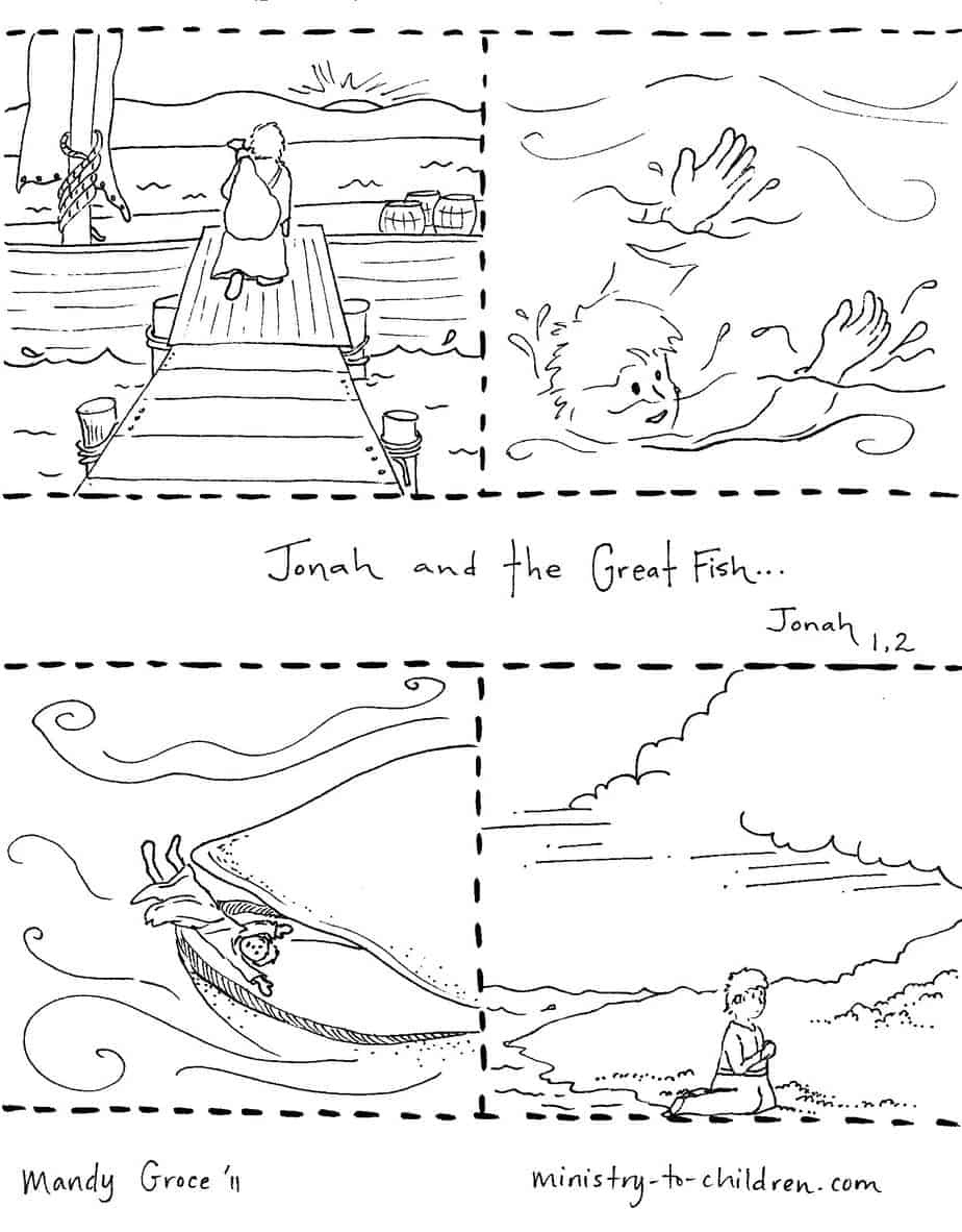 Jonah And The Whale Coloring Pages with Free Printable Jonah and The Whale Coloring Pages