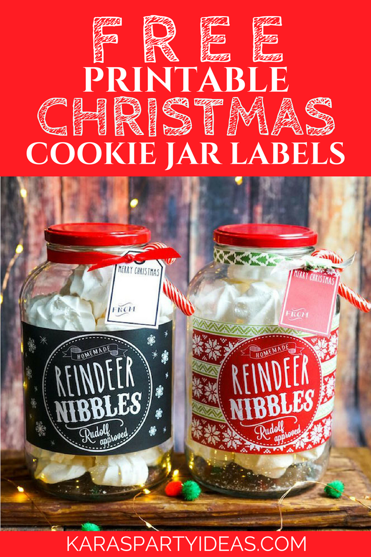 Kara&amp;#039;S Party Ideas Free Printable Christmas Cookie Jar Labels throughout Free Printable Christmas Cookie Labels