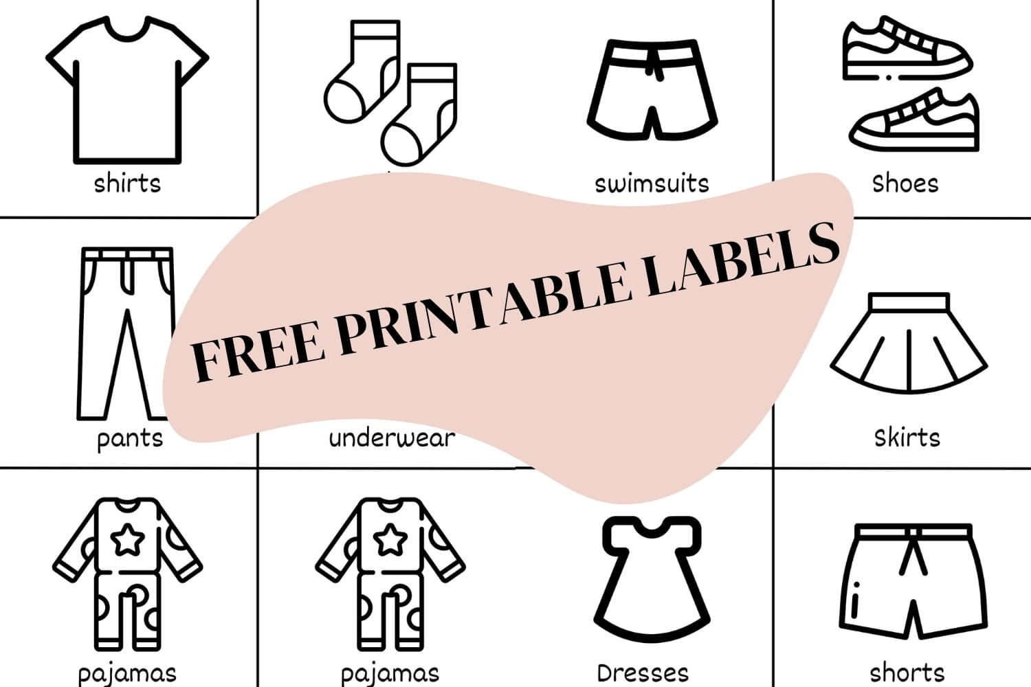Kids Clothing Drawer Visual Labels - Golden Gluegun with Free Printable Clothing Drawer Labels