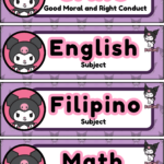 Kuromi Subject Labels For Kidsmarielaa   Raket.ph In Kuromi Subject Label Printable