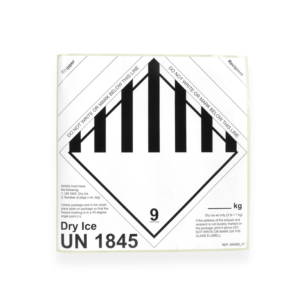 Label Dry Ice Un1845 International 160 Mm X 162 Mm White regarding Dry Ice Un1845 Printable Label