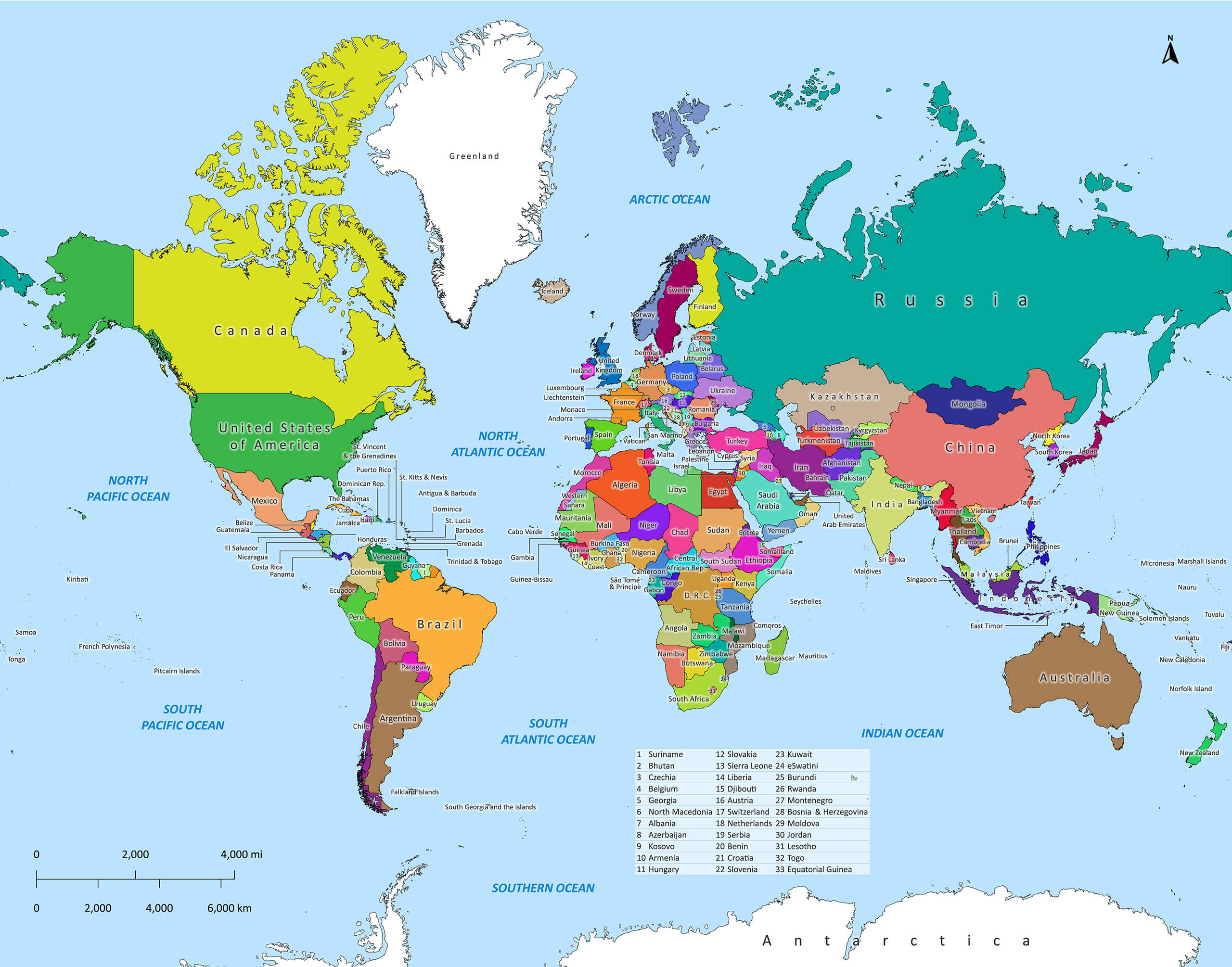 Labeled World Map | Labeled Maps inside Printable World Map Countries Labeled