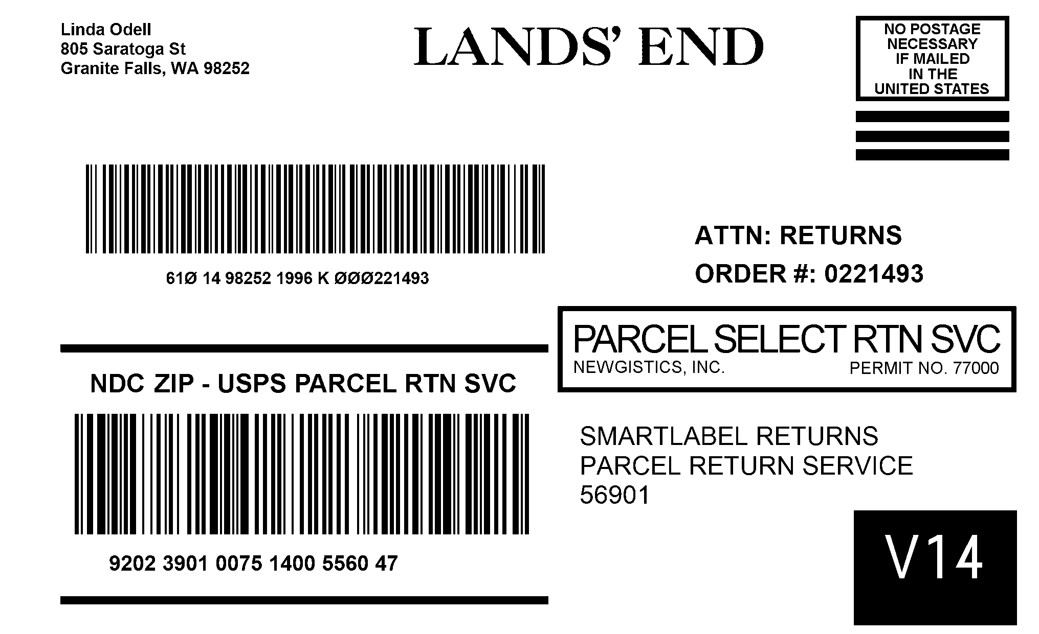 Lands&amp;#039; End Returns Form regarding Lands End Printable Return Label