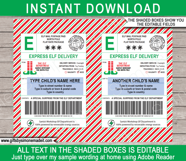 Fake Shipping Label From North Pole Printable