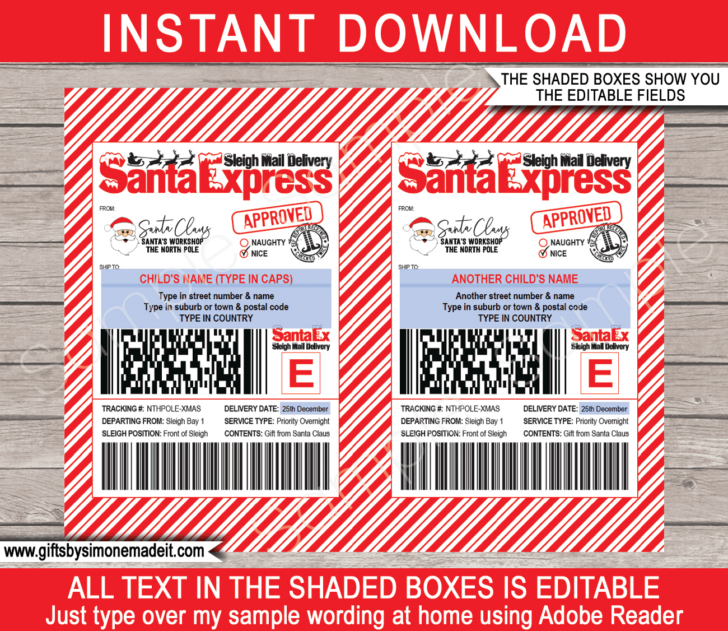 Free Printable North Pole Shipping Shipping Label From Santa